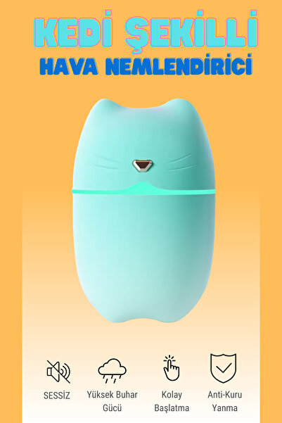 Tiffany Kedi Şekilli Hava Nemlendirici Taşınabilir Buhar Makinesi Aroma Difüz...