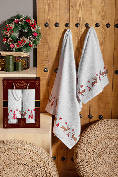 DNZGÜLCAN Коробка з 2-ма рушниками для ванної кімнати на Новий рік | Рушник для голови 1 шт. 50x90 см | Рушник для тіла 70x140 см Подарунковий набір