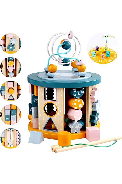 Ludinoo Turn Educațional Montessori 8-în-1 din Lemn – Jucărie Interactivă pen...