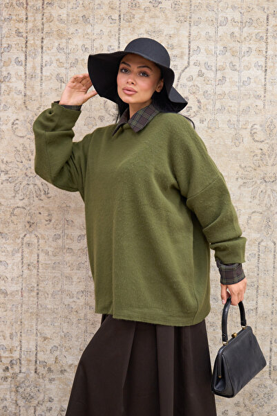 KÜÇÜĞÜM BUTİK Khaki Casual Knit Sweater