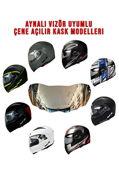 NCR Çene Açılır Kask Vizör Camı (Aynalı)