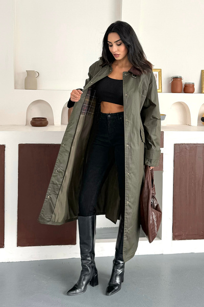 Ortaya Çık Khaki Design Premium Oil Jacket