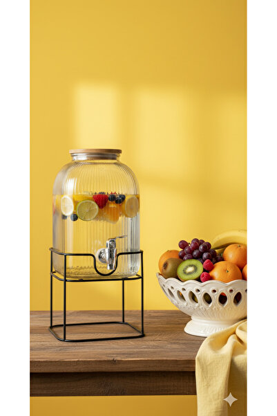 sfs elektrik şerbetlik 5 lt ayaklı cam şerbetlik