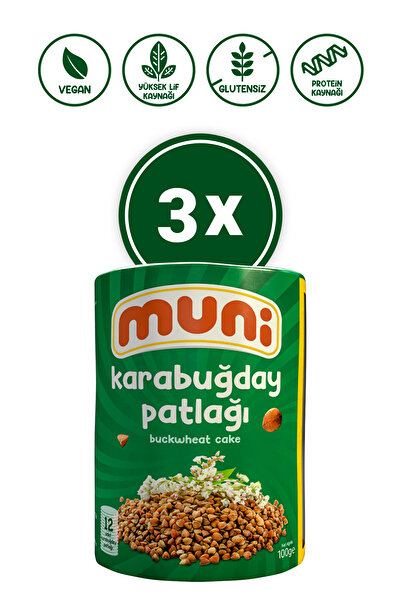 muni Glutensiz Karabuğday Patlağı 100 gr 3'lü