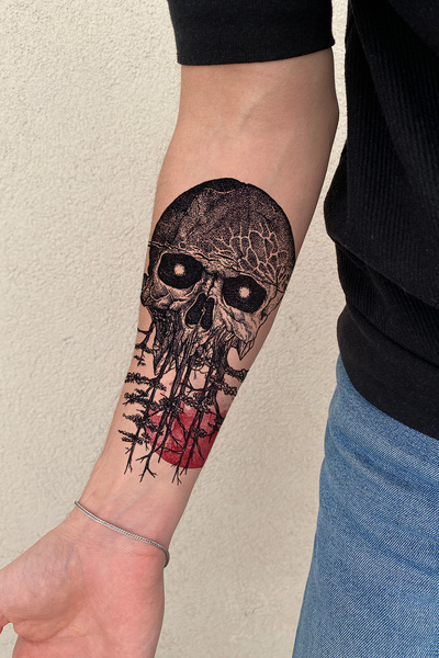 BiWini Kurukafa Geçici Dövme Tattoo Bilek Kol Bacak Sırt Omuz Erkek Kadın