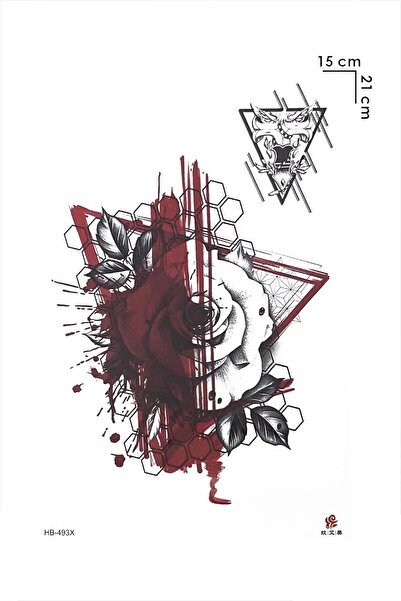 BiWini Üçgen Ve Gül Geçici Dövme Bilek Boyun Kol Bacak Ve Göğüs Erkek Kadın