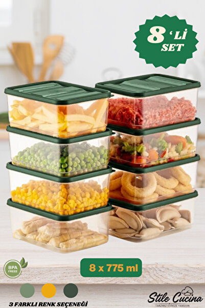 Stile Cucina منظم للثلاجة مكون من 8 قطع، حاوية تخزين مناسبة لفرن الميكروويف