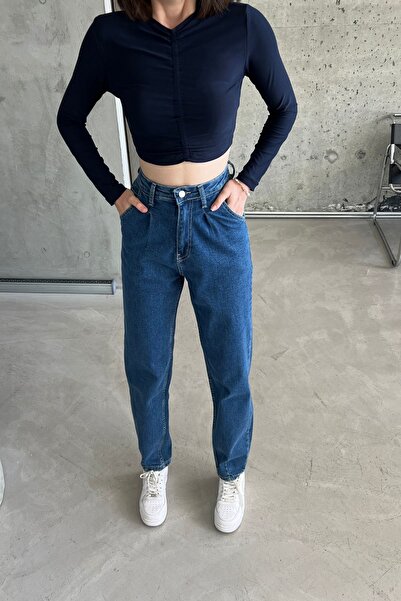 XRAY JEANS Γυναικείο ψηλόμεσο φαρδύ φαρδύ μπλε τζιν παντελόνι