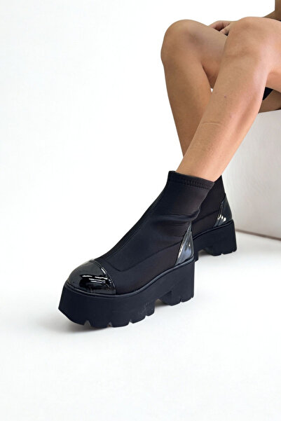 inizio Siyah Dalgıç Kumaş Bot P9029