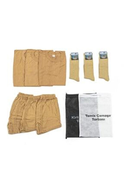 Genel Markalar Erkek Bedelli Askerlik Giyim Seti, Haki, 3'lü Paket, Konfor ve...
