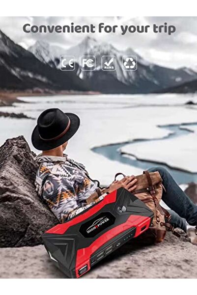 AGD Multi-functional Car Starter with Emergency Fast Charging, Air Compressor, and Strong LED Light