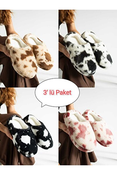 Moda Devrin 3-пакетний набір зимових нековзних тихих тапочок з вовняної тканини (можна прати)