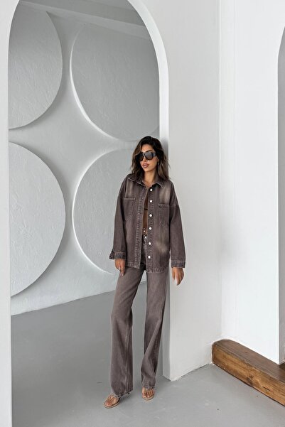 XRAY JEANS Dámské volné kalhoty Palazzo hnědé barvy