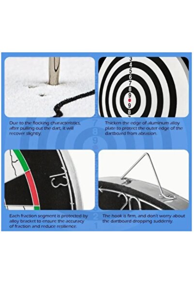 SyaMAG Tablă de darts cu 2 laturi, 5 darts incluse, 46 cm