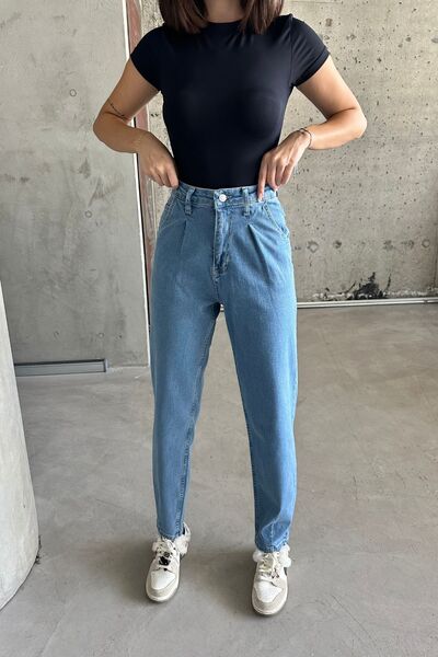 XRAY JEANS Γυναικείο ψηλόμεσο φαρδύ παντελόνι τζιν Ice Blue