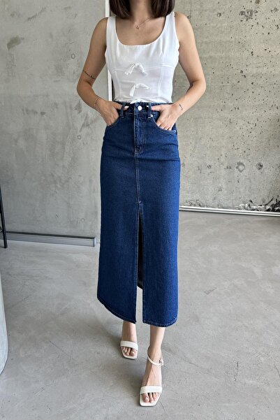 XRAY JEANS Жіночі джинси з бавовняним розрізом, довгі сині джинсові спідниці