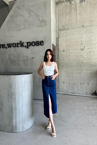 XRAY JEANS Жіночі джинси з бавовняним розрізом, довгі сині джинсові спідниці