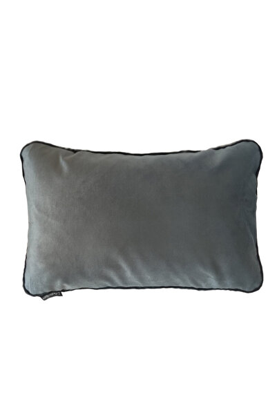 Ju Yaratıcı Tasarım غطاء وسادة مع حواف سوداء اللون أنثراسايت 50x30
