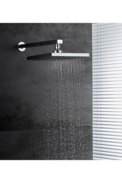 HESANIT ABS Square Shower Head,High Pressure Ceiling Mounted Shower Head 200 x 200 mm Chrome,made in Germany