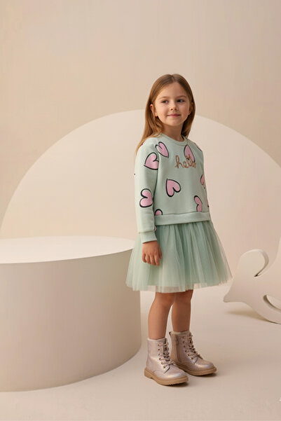 Minipodyum Εποχιακό μακρυμάνικο φόρεμα 4-7 ετών για κορίτσια - 100% βαμβάκι