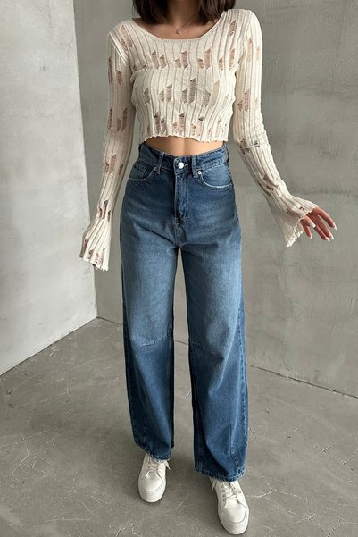 XRAY JEANS Women's Jean Loose Fit Baggy Wide Leg Denim Pants