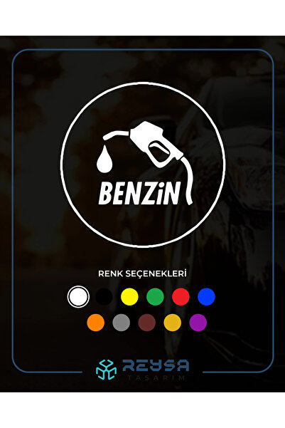 Reysa Tasarım Benzin Araba Sticker 17x17 Cm Beyaz