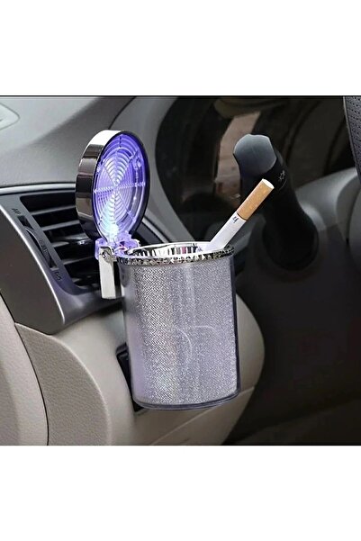 Genel Markalar 7 Renkli RGB Led Işıklı Lüx Oto Küllük Kapaklı Spor Araç İçi Küllük Araba Küllüğü