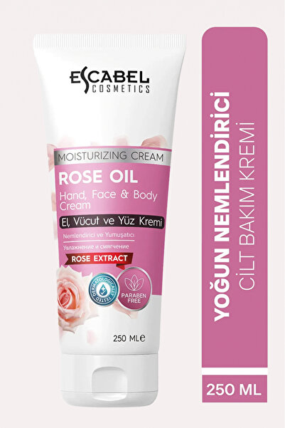 Escabel Gül Yağı Cilt Besleme Ve Nemlendirici Yoğun El, Yüz Ve Vücut Kremi 250ml