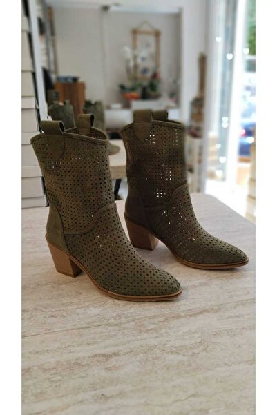 POTEEN Καλοκαιρινές κοντές μπότες με πράσινο τακούνι Ptc Handy Western Cowboy Mint