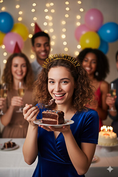 Deniz Party Store Coroană de ziua de naștere din plastic auriu 1 bucată