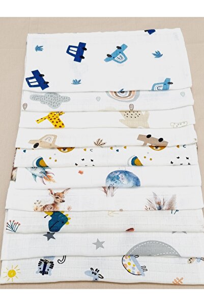 Yada Baby Müslin Ağız Mendili Salya Bezi Ter Bezi 10 ADET (30 x 30 cm)