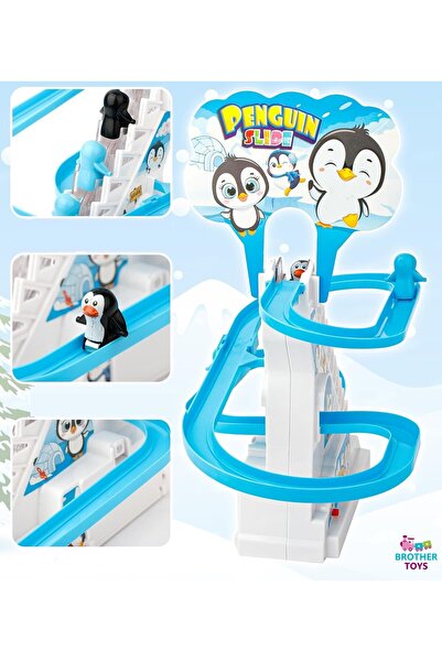 Brother Toys Oyuncak Penguen Kaydıraklı Işıklı Sesli Dön Dolaş Merdivenli Penguenler