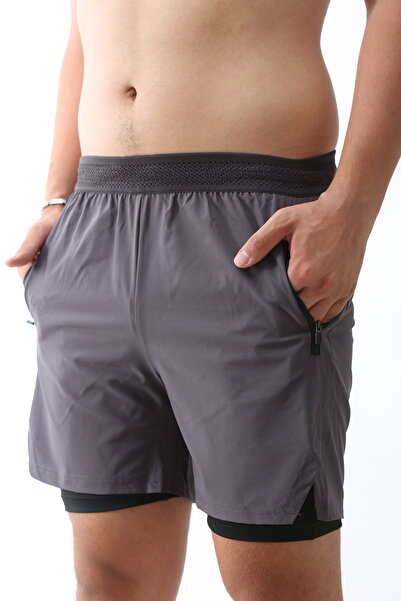 Man Of Man 3 Lü Paket Unisex Gym Ve Fitness Astarlı Taytlı Şort Outdoor Şort Fitness