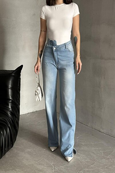 XRAY JEANS Pantaloni de damă, albastru, cu deschidere largi, cu detaliu în talie