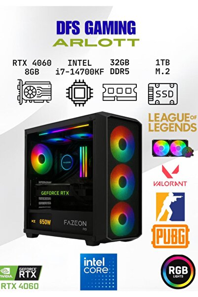 FAZEON DFS Gaming ARLOTT INTEL i7 14700KF-H610M-RTX 4060 8GB-32GB DDR5-1TB SS...