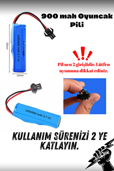 kosetoys Uzaktan kumandalı araba sarjlı pil 3.7v 14500 Li-on900 mah