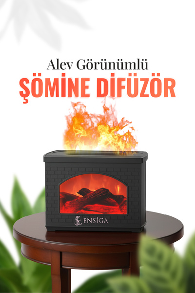 EN SİGA Alev görünümlü Şömine Difüzör, Nemlendirici ev yatak odası ofis Yoga Nemlendirici