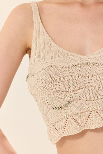 Cloudy Kids Bead Embroidered Women's Blouse and Bustier - Strappy