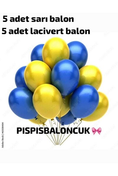 PISPISBALONCUK Sarı ve Lacivert Balon Seti Parti Süsleme doğum günü fenerbahçe