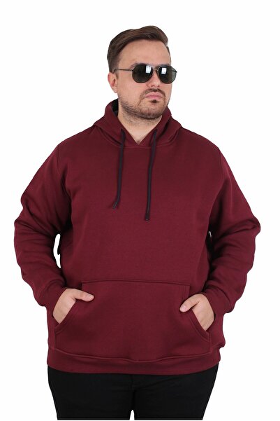 MocGrande Ανδρικό φούτερ με κουκούλα Basic Plus Size 11700 MURDUM