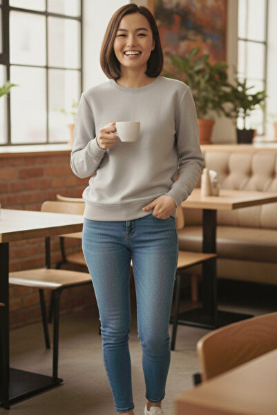 DK DAKSEL Ειδικό προϊόν Γυναικείο φούτερ Regular Fit Grey