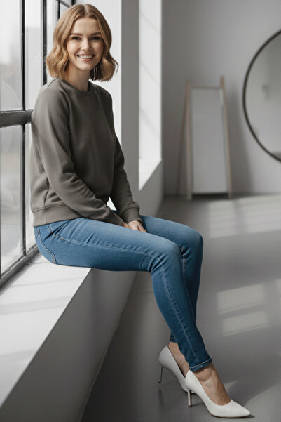 DK DAKSEL Ειδικό προϊόν Γυναικεία φούτερ καπνιστή κανονικής εφαρμογής