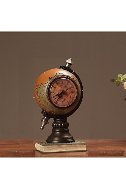 Çılgıntrend Kişiye Özel Dünya Küre Masa Saati  Dekoratif Biblo