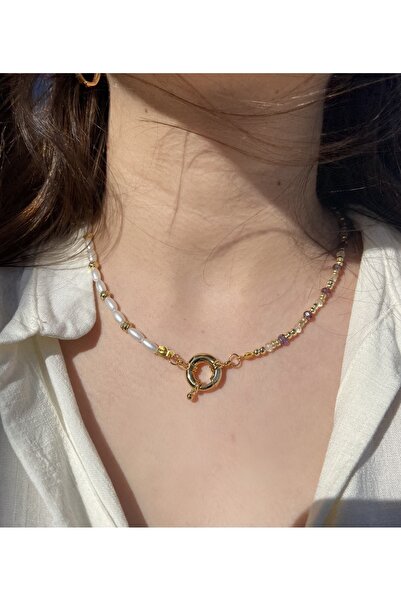 Anetta Jewelry İnci boncuklu gemici model tasarım kolye