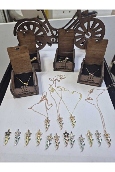 Papatya Silver 925 Ayar Gümüş Olive Taşlı Papatya Küpe.rose.gold.rodaj