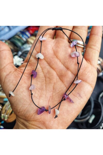 Wild Bracelets Anklet with semi-precious stones, amethyst