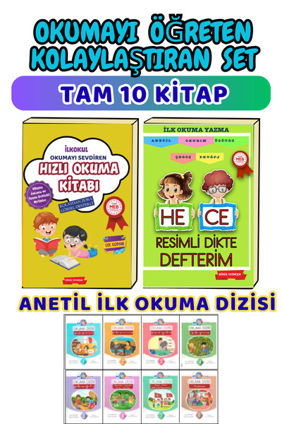 GÖNÜL YAYINCILIK 1.sınıf OKUMAYI HIZLANDIRAN Set ( 8'Lİ ANETİL HİKAYE SETİ)