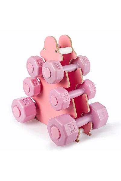 Besinistanbul PSSPOR 3 Set Pembe Renk Dambıl Seti + Stand ( 2 Adet 1KG - 2 Ad...