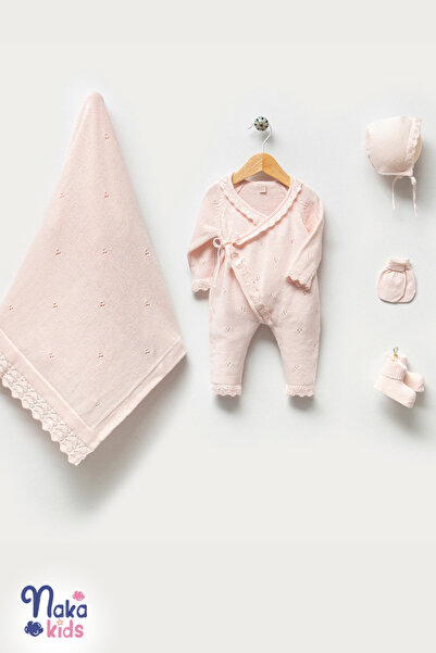 Naka Concept طقم خروج من المستشفى مكون من 5 قطع من القطن بنسبة 100% للفتيات ا...