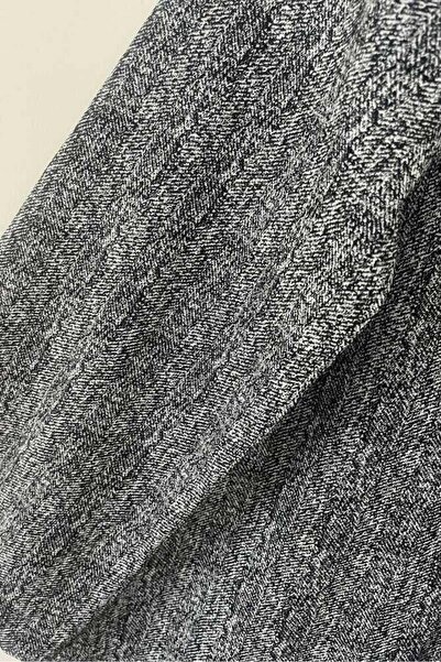 Aişe tesettür Anthracite Crushed Kimono Tunic with Tie Front / Lycra Iron-Free Fabric